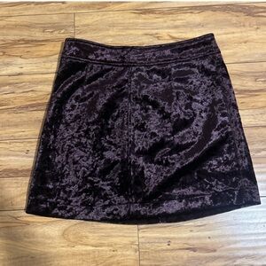 Storia Velvet A-Line Skirt in Rich Plum